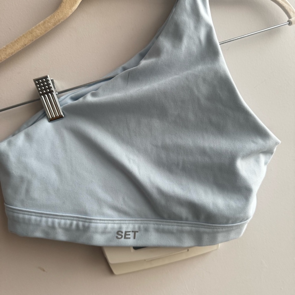 Set Active Luxform One Shoulder Sports Bra Light Blue - Picture 3 of 4